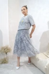 Fusta tulle cu broderie
