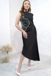 Rochie asimetrica plisata