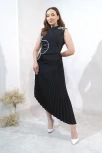 Rochie asimetrica plisata