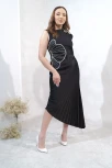Rochie asimetrica plisata